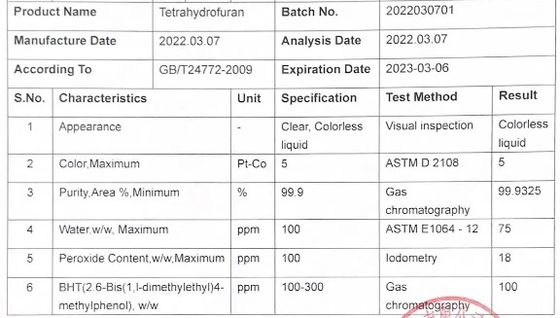 High Quality Chemical Liquid Thf 99.9% Tetrahydrofuran CAS 109-99-9 With Good Price