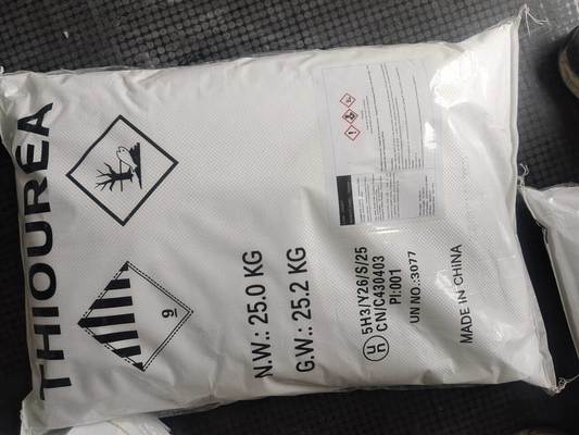 China Factory Direct Supplier of 99% Purity Thio Urea (Thiourea) Chemical White Crystals for  Gold Mining