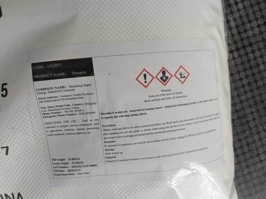 China Factory Direct Supplier of 99% Purity Thio Urea (Thiourea) Chemical White Crystals for  Gold Mining