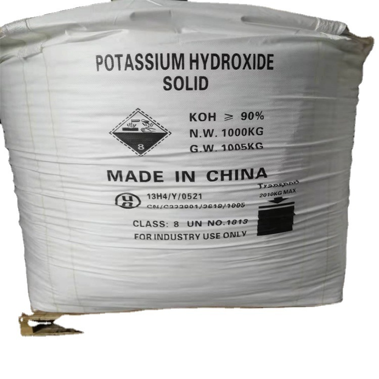 CAS No. 1310-58-3 Caustic Potash Flakes KOH Potassium Hydroxide  with 90% High Purity Dissolving Speed